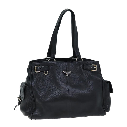 PRADA Tote Bag Leather Black  79544
