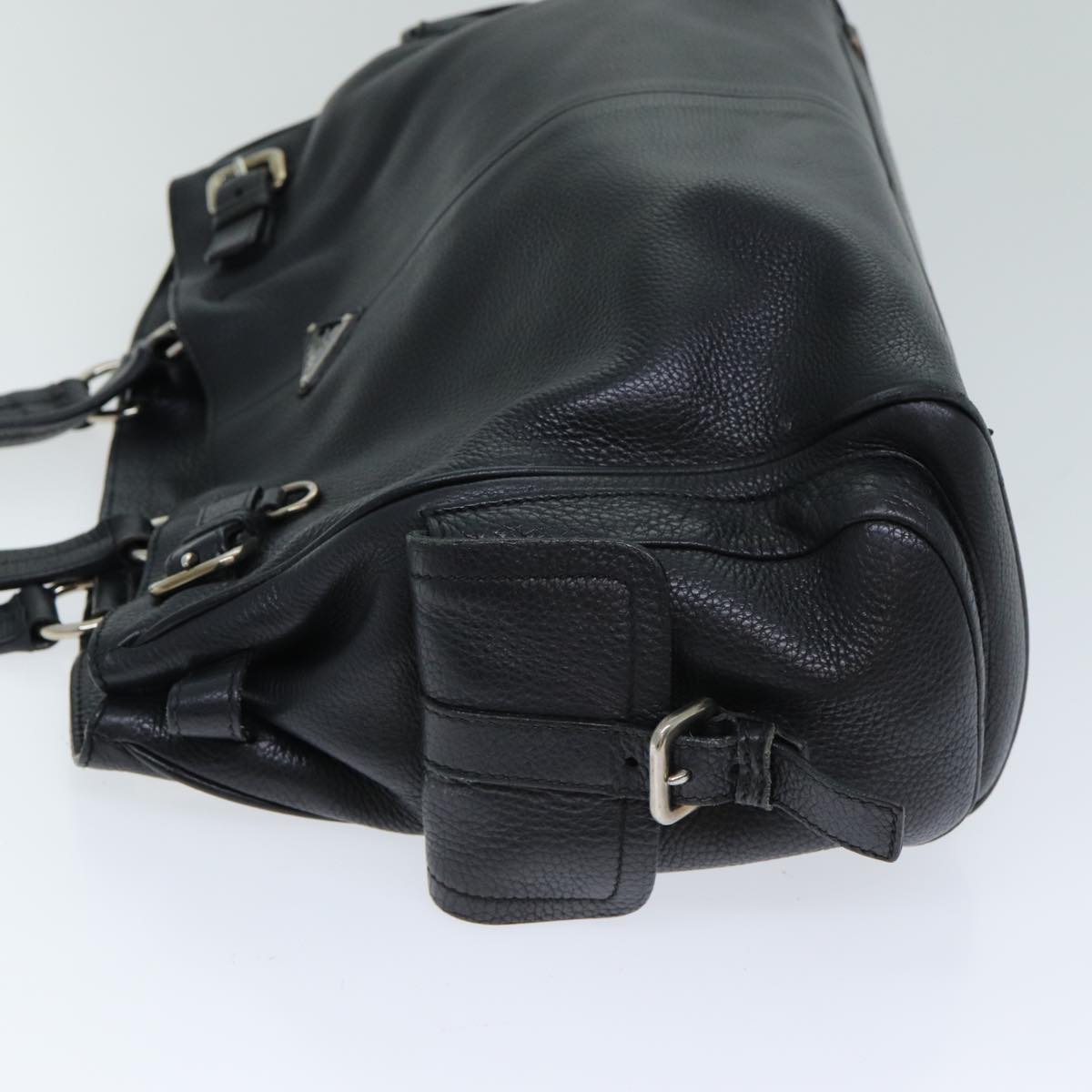 PRADA Tote Bag Leather Black  79544