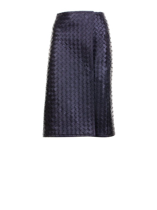 BOTTEGA VENETA Luxe Leather Sheath Midi Skirt