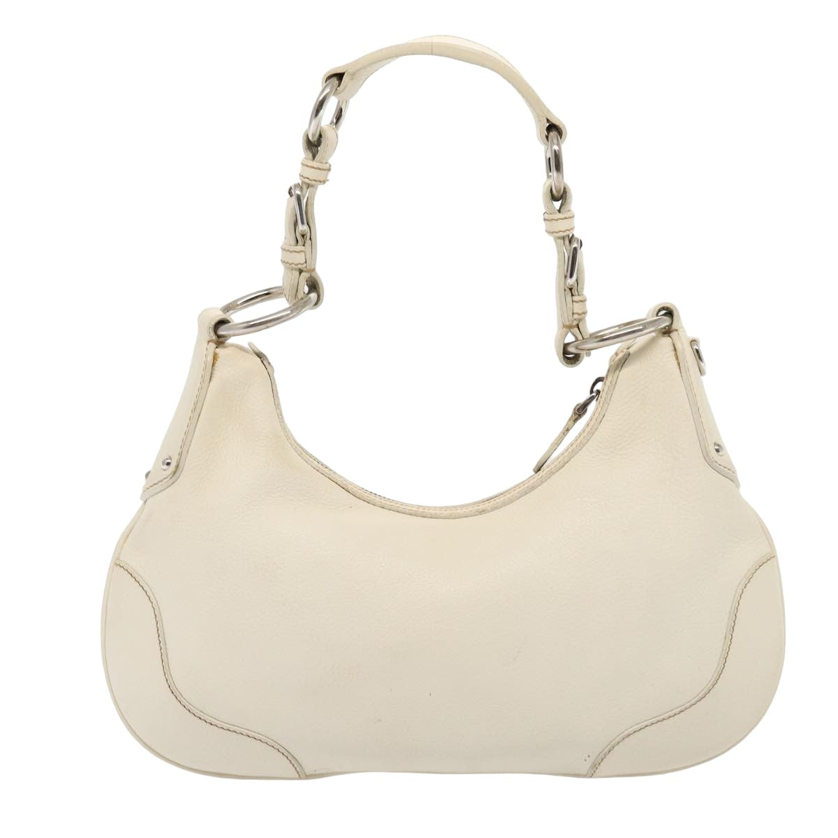 PRADA Shoulder Bag Leather White  79621
