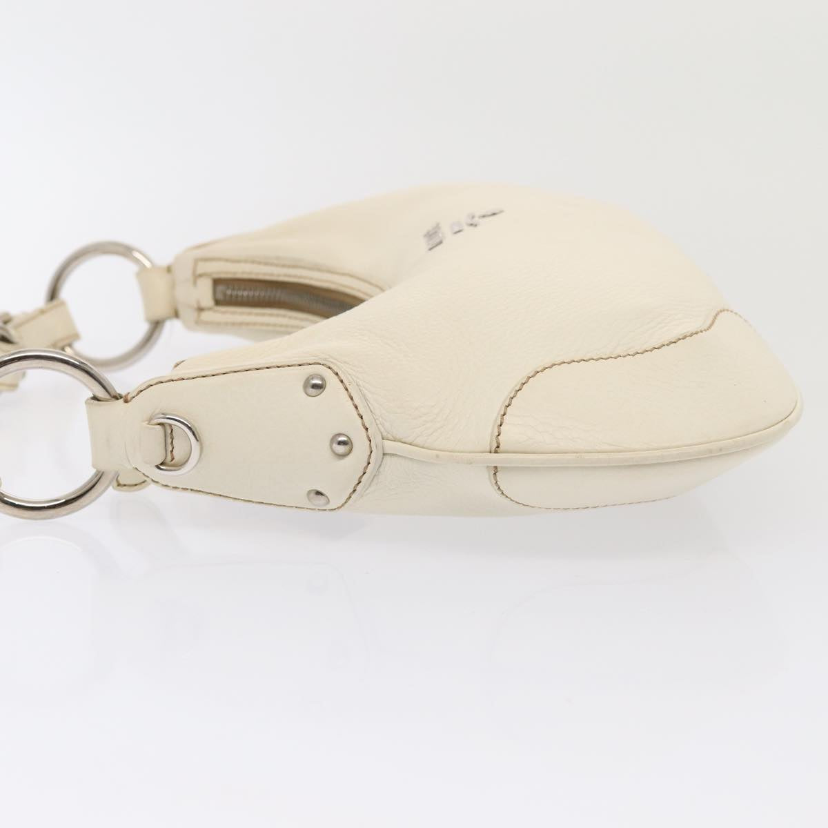 PRADA Shoulder Bag Leather White  79621