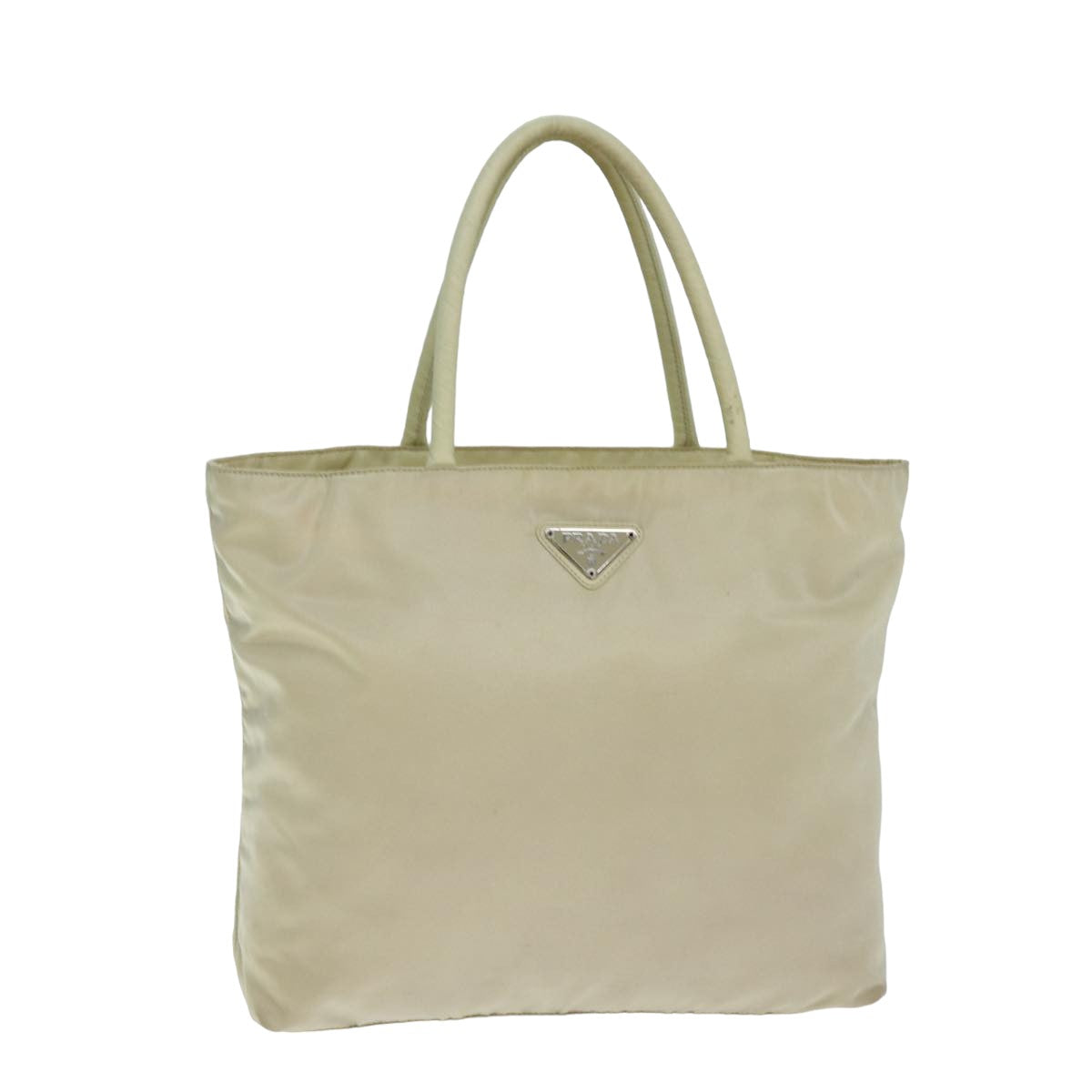 PRADA Hand Bag Nylon Beige  79637