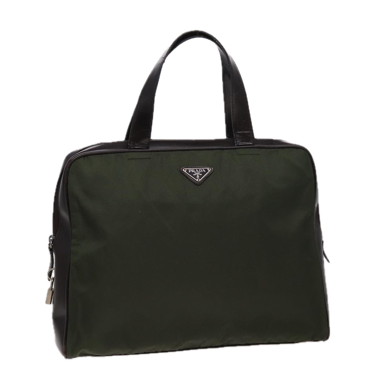 PRADA Hand Bag Nylon Khaki  79664