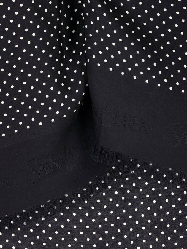 Saint Laurent Muffler Scarf 7825353YP551078 P24 BLACK IVORY