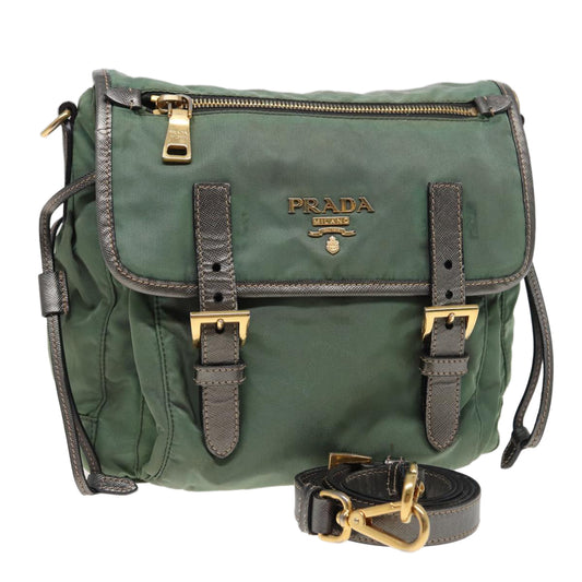 PRADA Shoulder Bag Nylon Green  79713