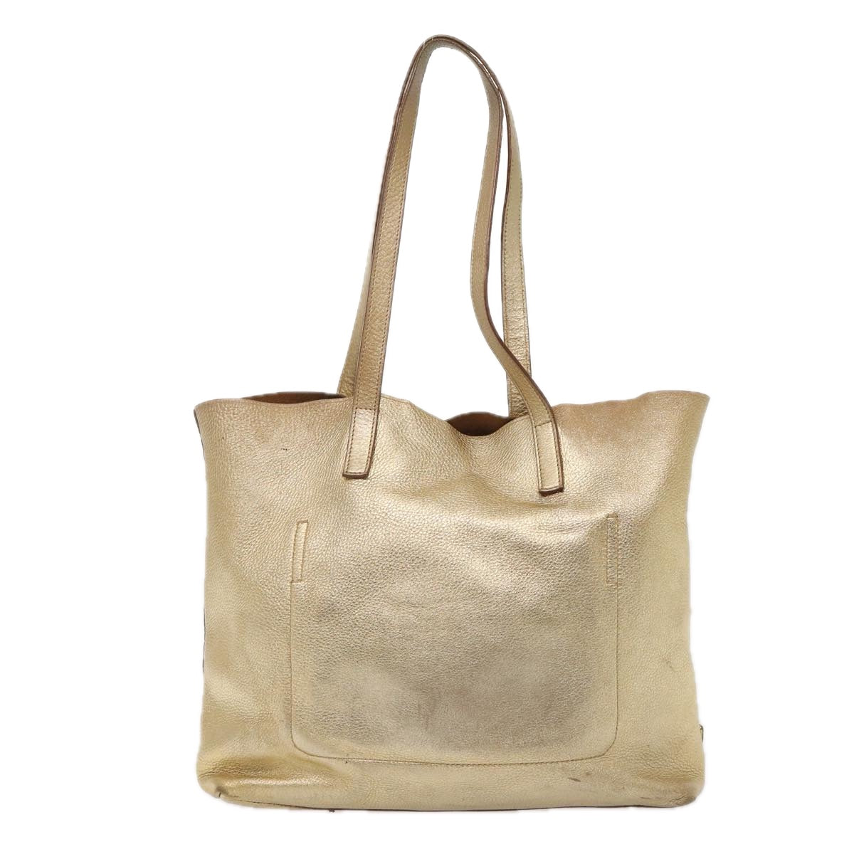 PRADA Tote Bag Leather Gold  79714