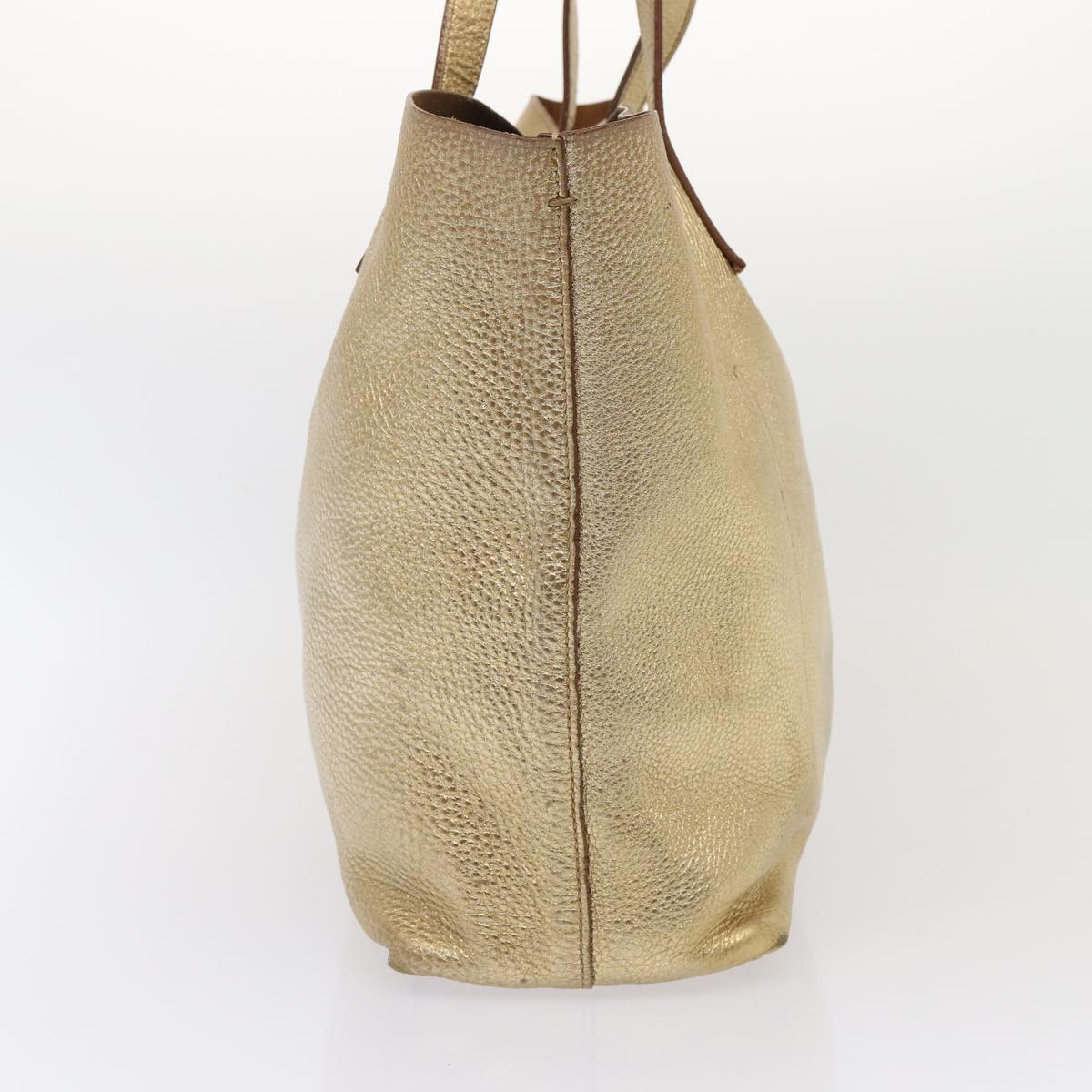PRADA Tote Bag Leather Gold  79714