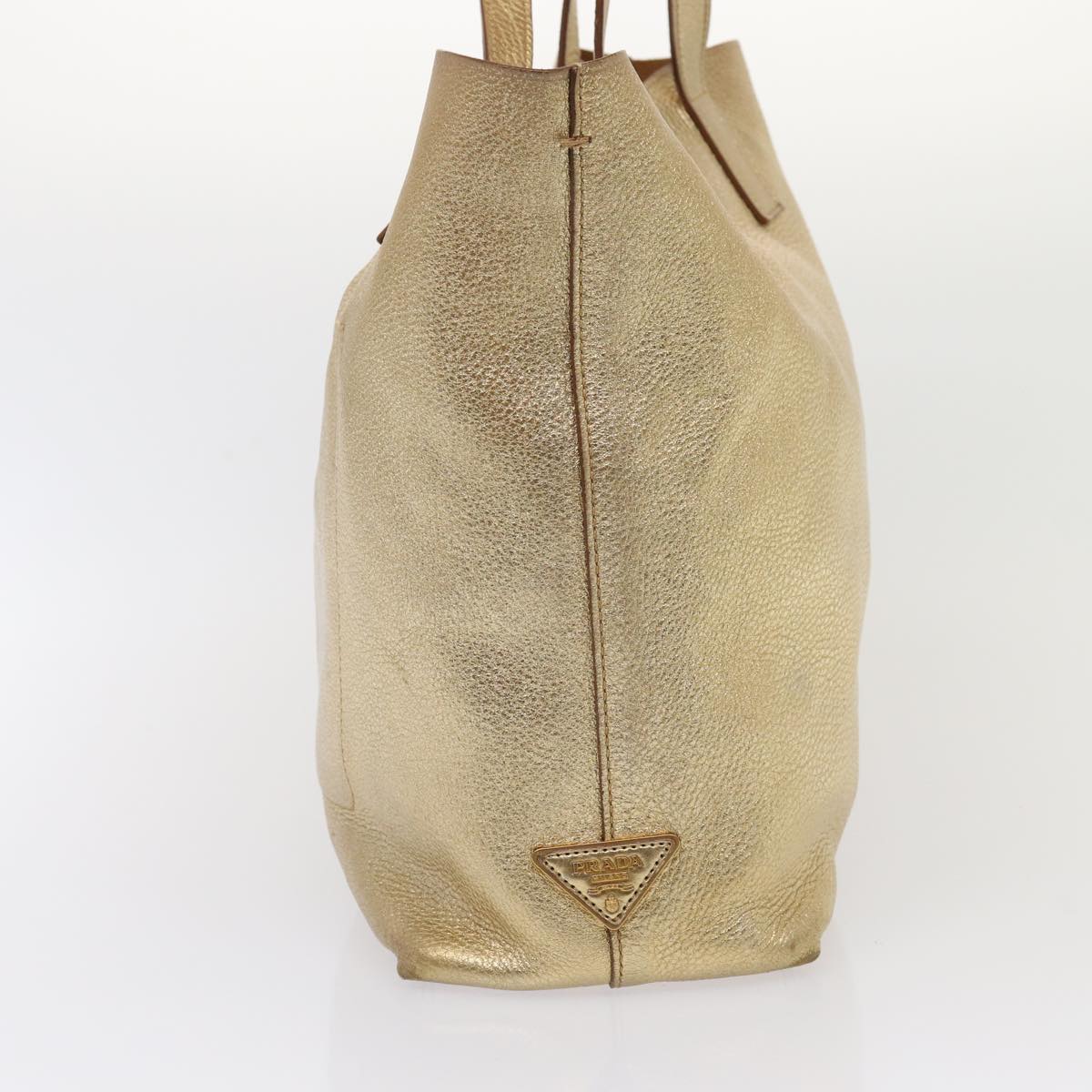 PRADA Tote Bag Leather Gold  79714