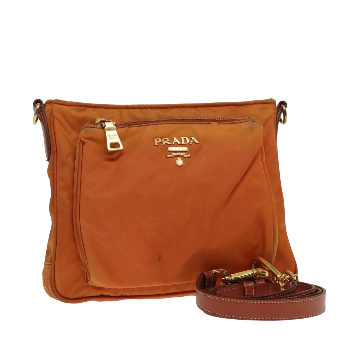 PRADA Shoulder Bag Nylon Orange  79767