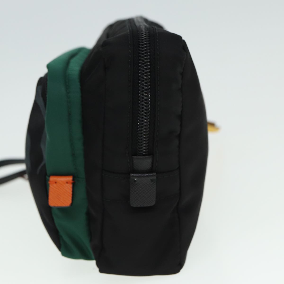 PRADA Clutch Bag Nylon Black Green  79868