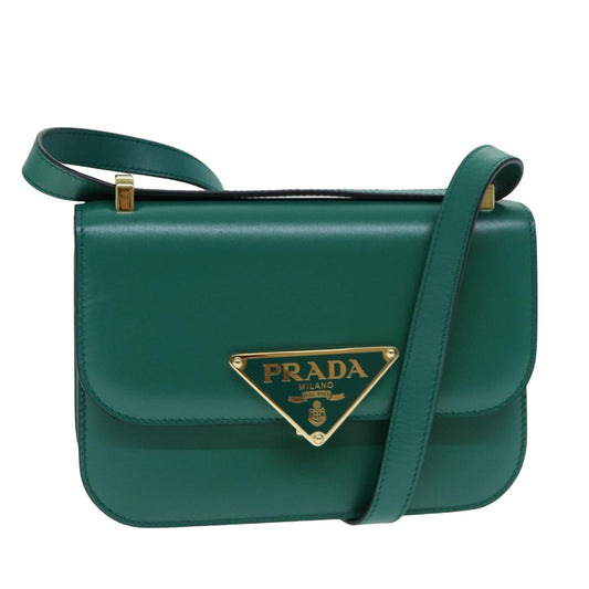 PRADA Shoulder Bag Leather Green  79881A