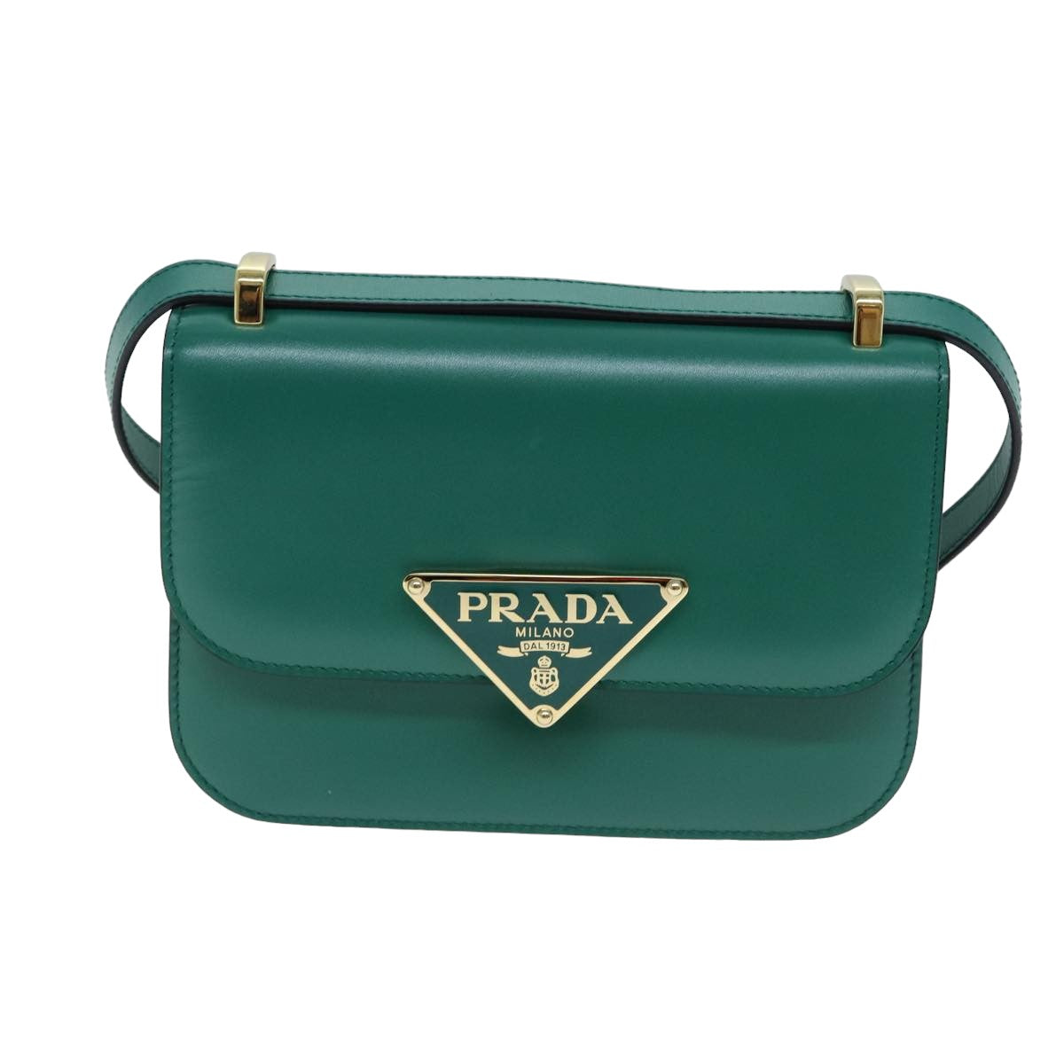 PRADA Shoulder Bag Leather Green  79881A