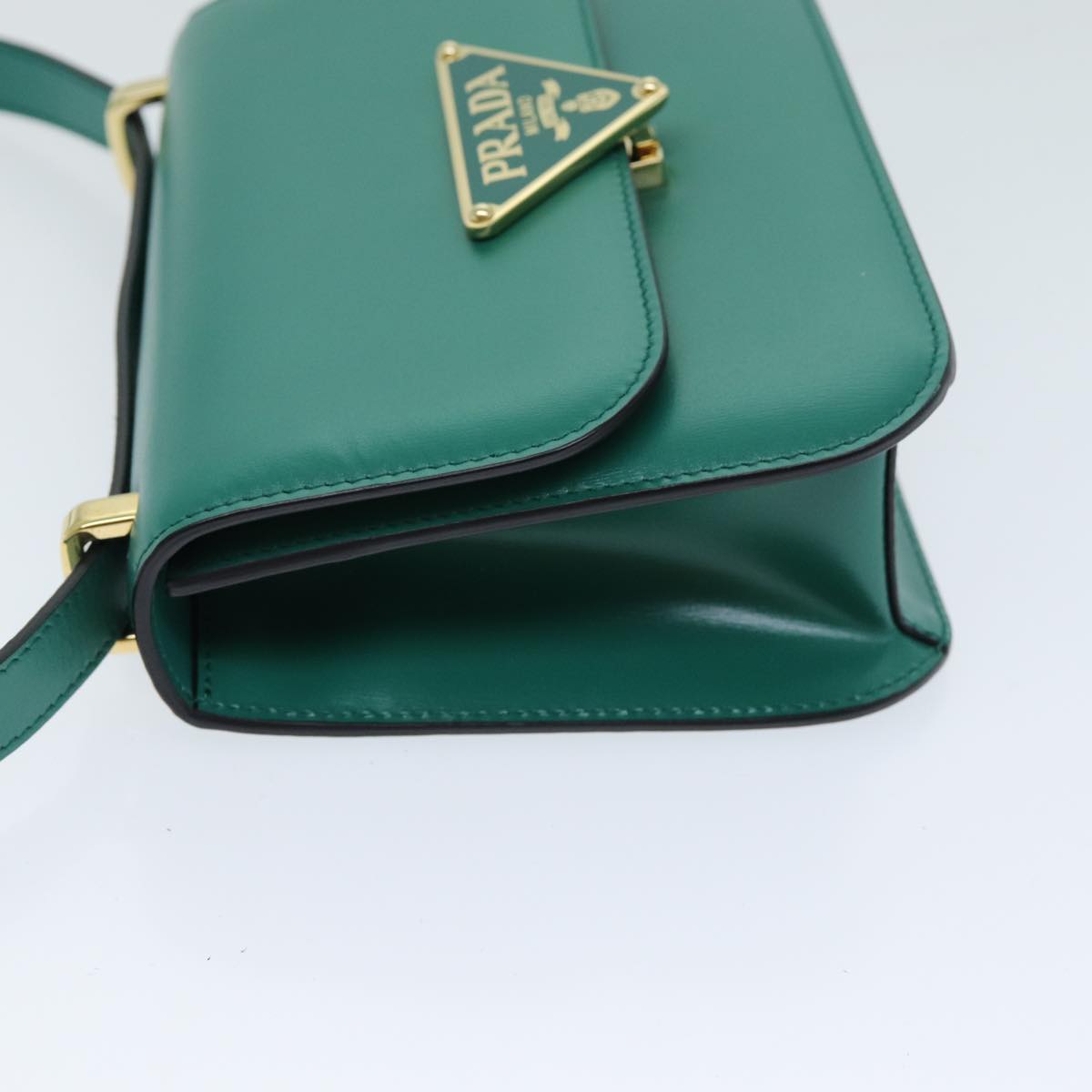 PRADA Shoulder Bag Leather Green  79881A