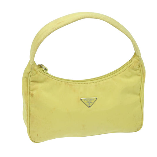 PRADA Accessory Pouch Nylon Yellow Pink  79906