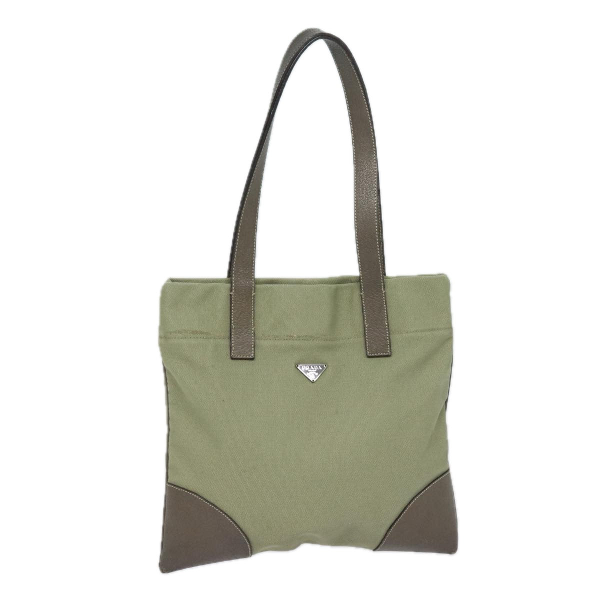 PRADA Tote Bag Canvas Khaki  79907