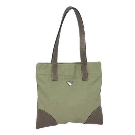 PRADA Tote Bag Canvas Khaki  79907