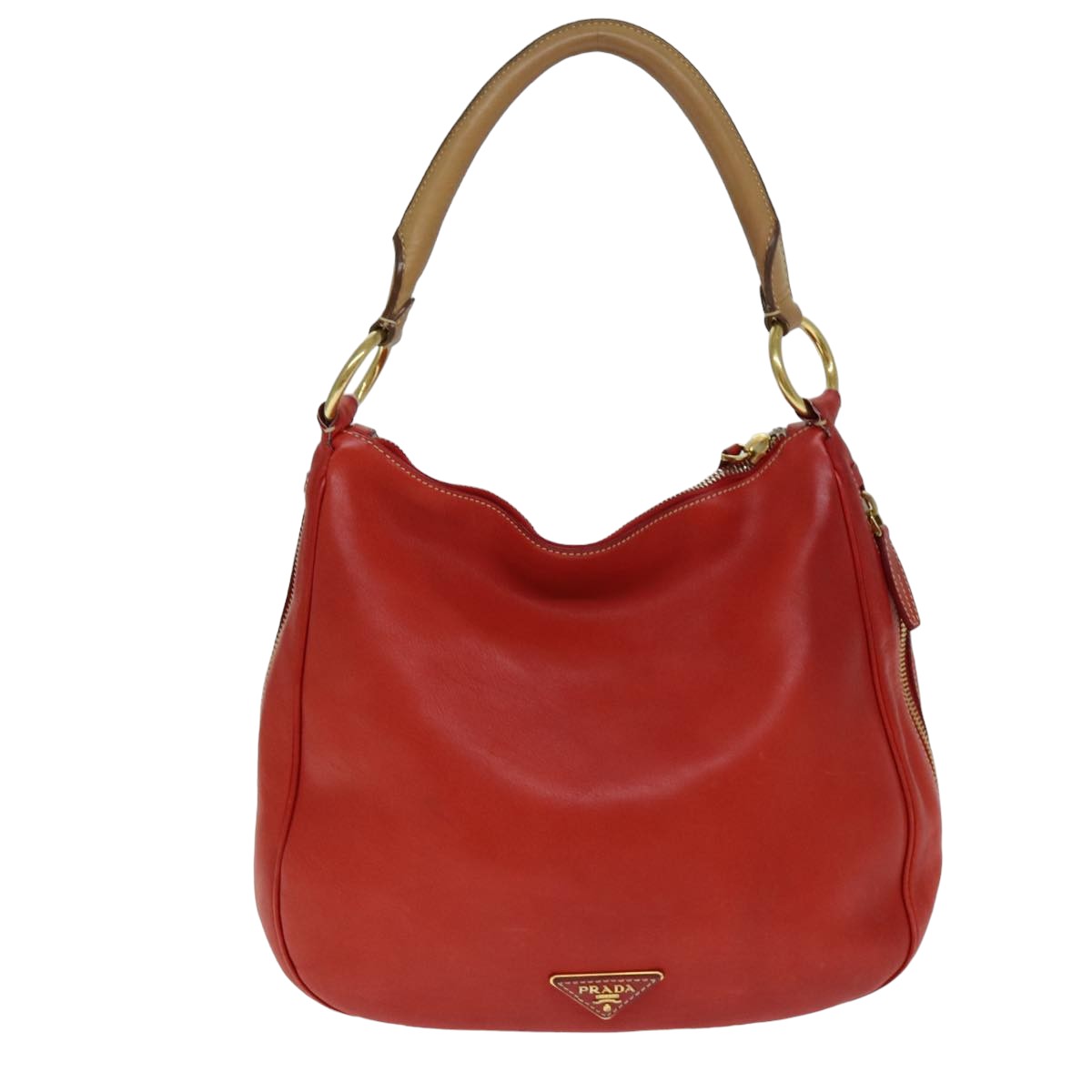 PRADA Shoulder Bag Leather Red  79908