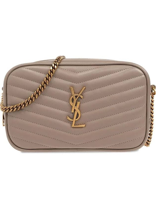 Saint Laurent Lou Small Leather Cross Bag Grey