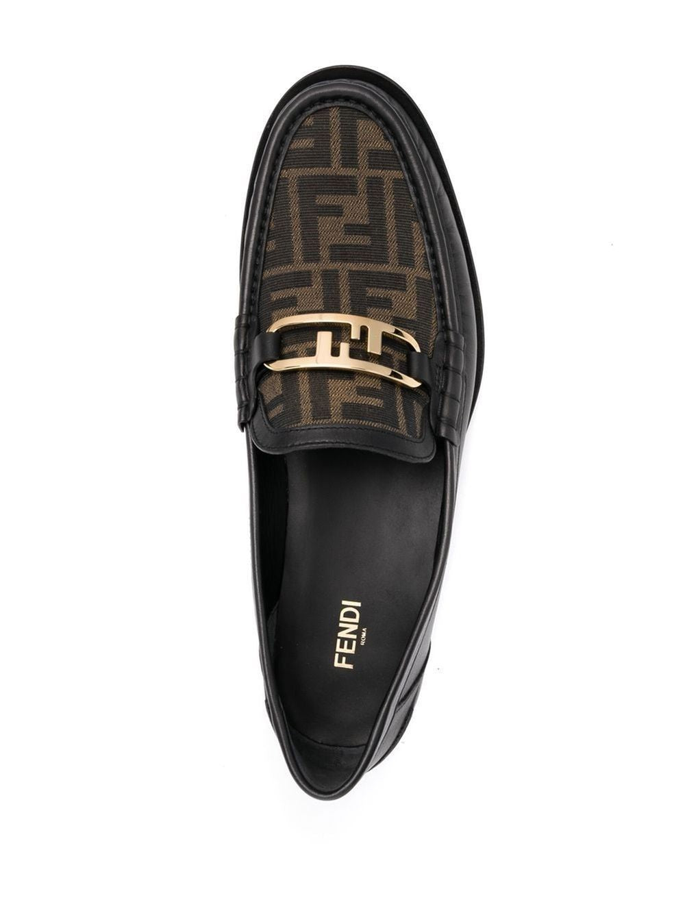 FENDI Multicolor Leather and Fabric Loafers