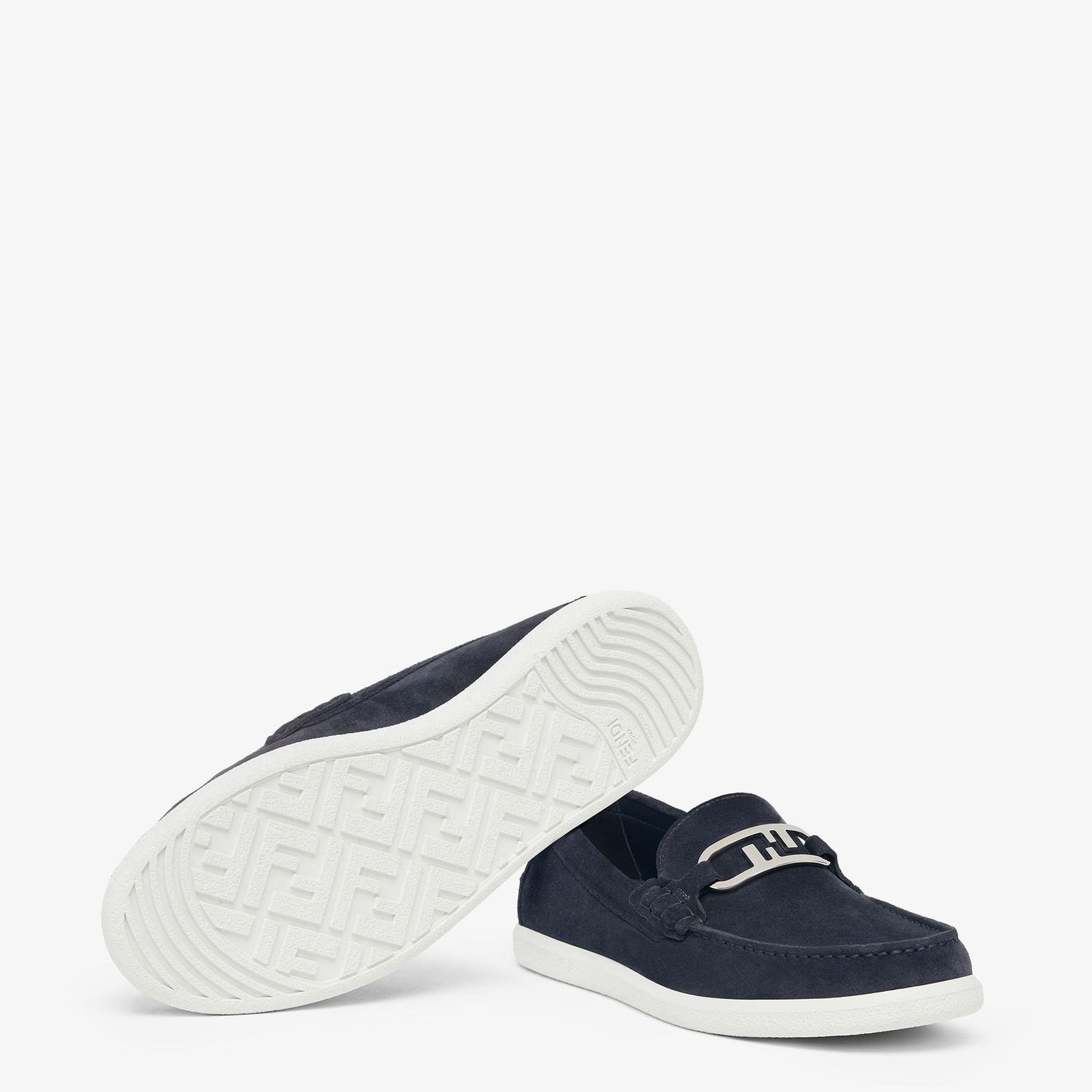 FENDI Suede O Lock Light Loafers