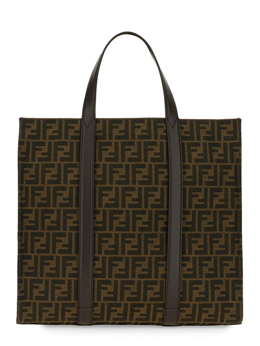 FENDI Soft Fabric Jacquard Shoulder Bag - 35 CM x 41 CM x 19 CM