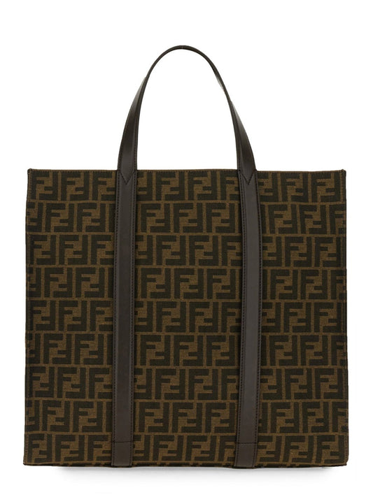 FENDI Soft Fabric Jacquard Shoulder Bag - 35 CM x 41 CM x 19 CM