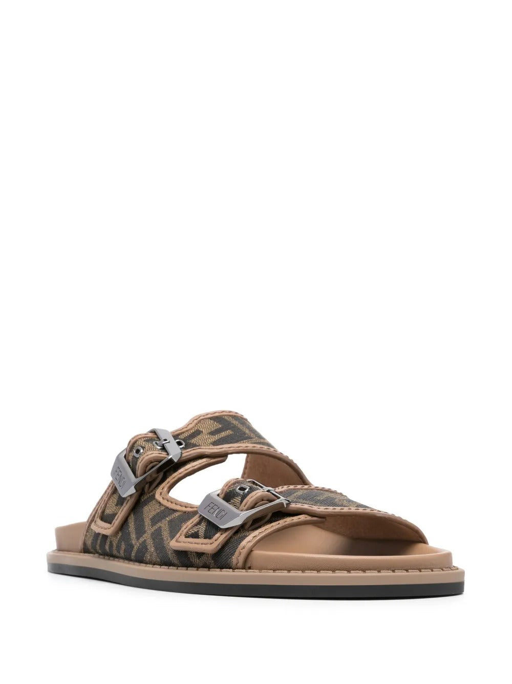 FENDI Embroidered Canvas Slippers