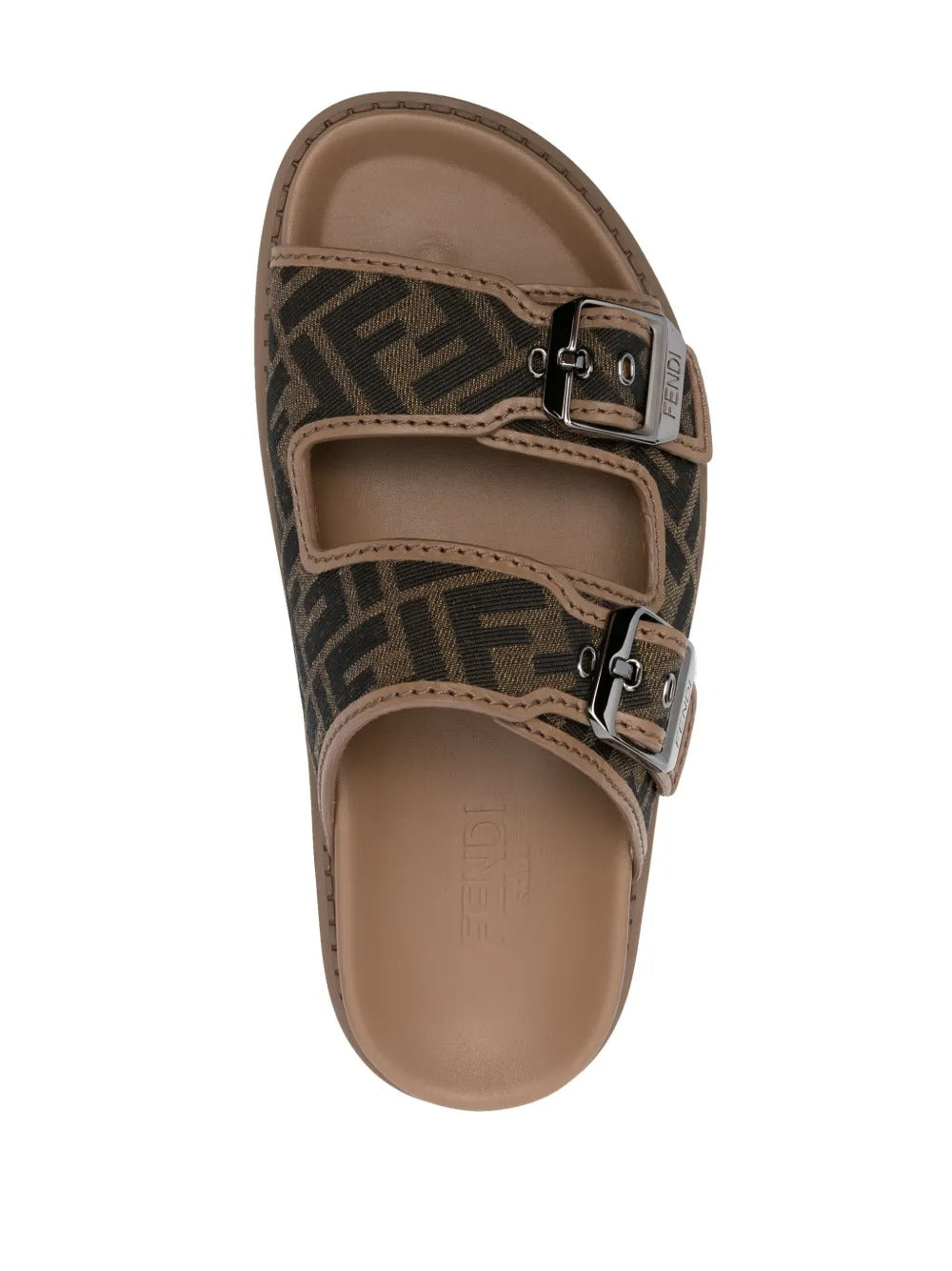 FENDI Embroidered Canvas Slippers