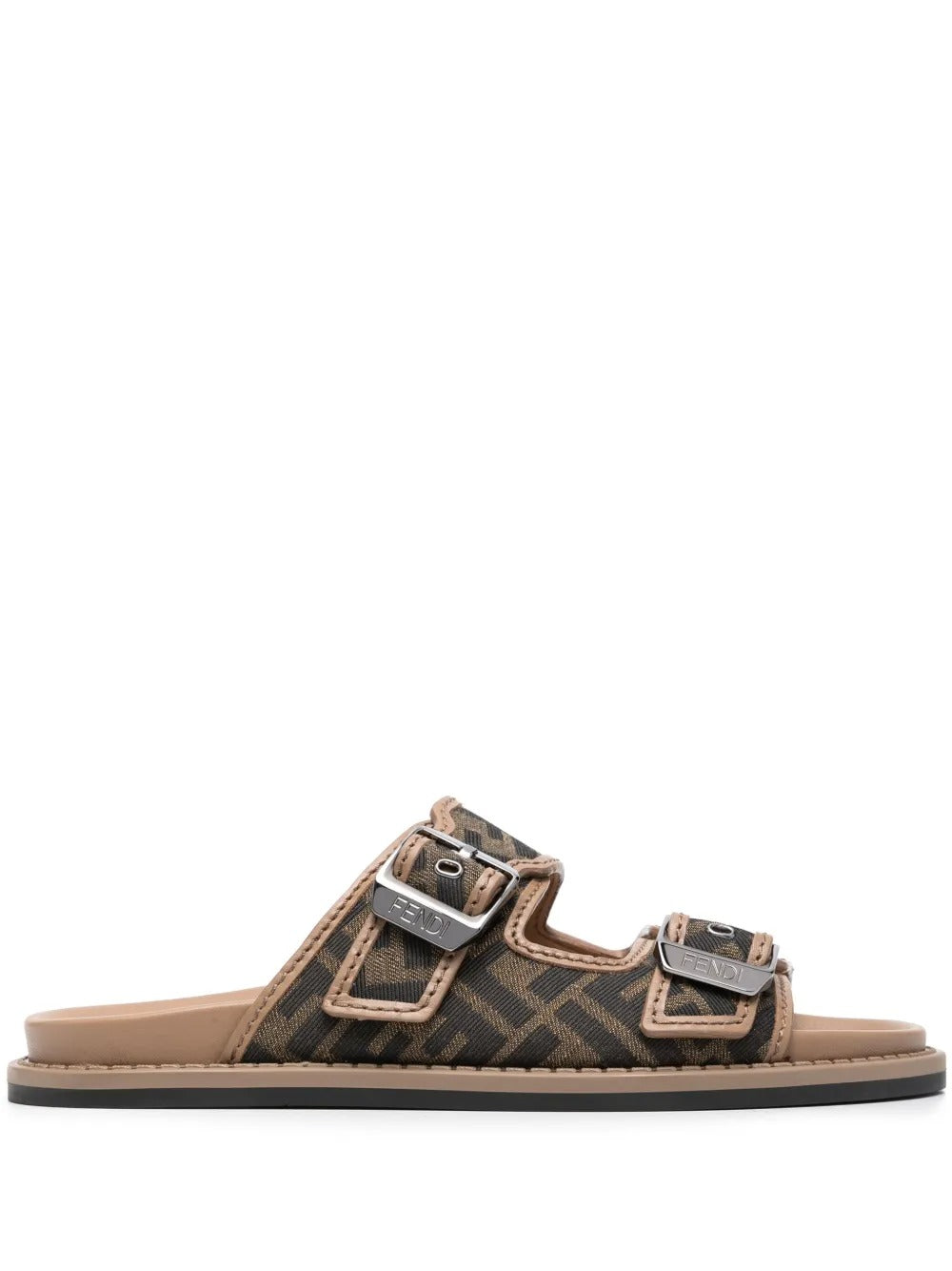 FENDI Embroidered Canvas Slippers