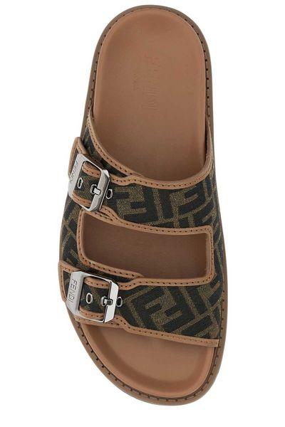 FENDI Embroidered Canvas Slippers