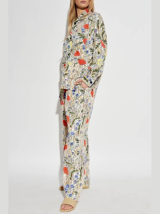 Bottega Veneta Bottega Veneta Two-piece Pajama With Floral Motif, Women's, Multicolour