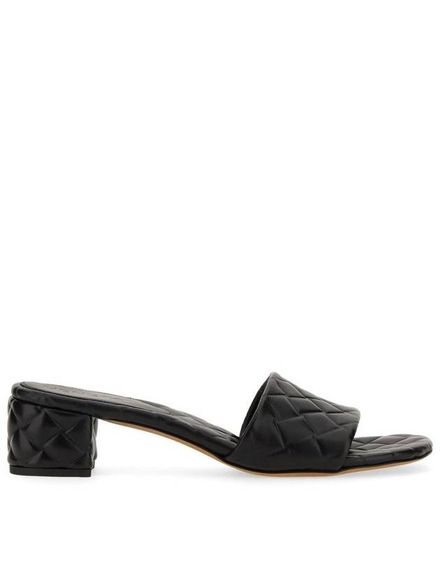 Bottega Veneta Amy Intrecciato Motif Leather Mule Heel Black