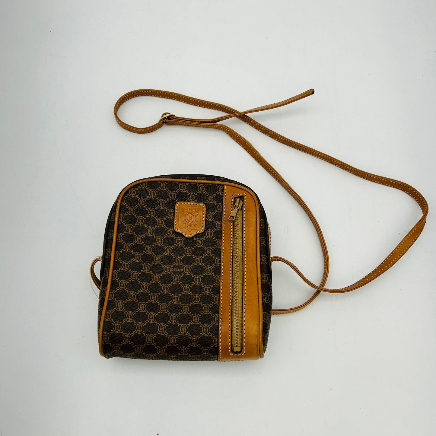 CELINE Macadam Blason Front zipper Crossbody Shoulder bag WD228493