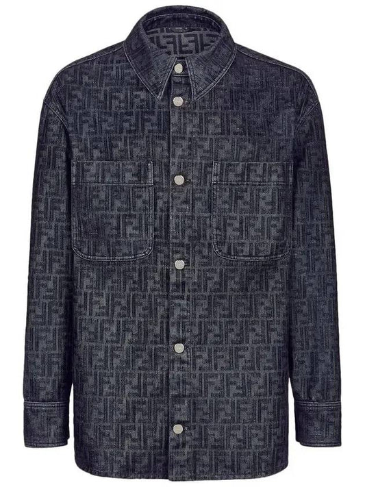 Fendi FF Patch Pocket Denim Jacket Blue