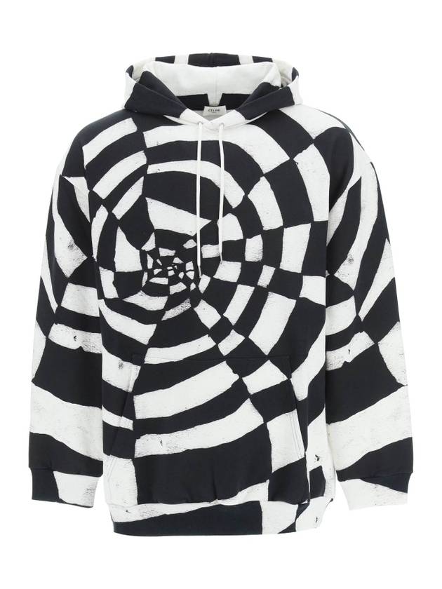 CELINE Artist Print Fleece Hoodie Black