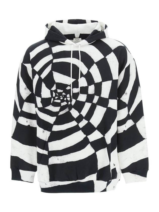CELINE Artist Print Fleece Hoodie Black