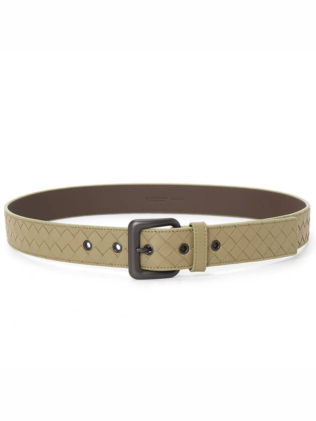 Bottega Veneta Intrecciato Leather Belt Beige