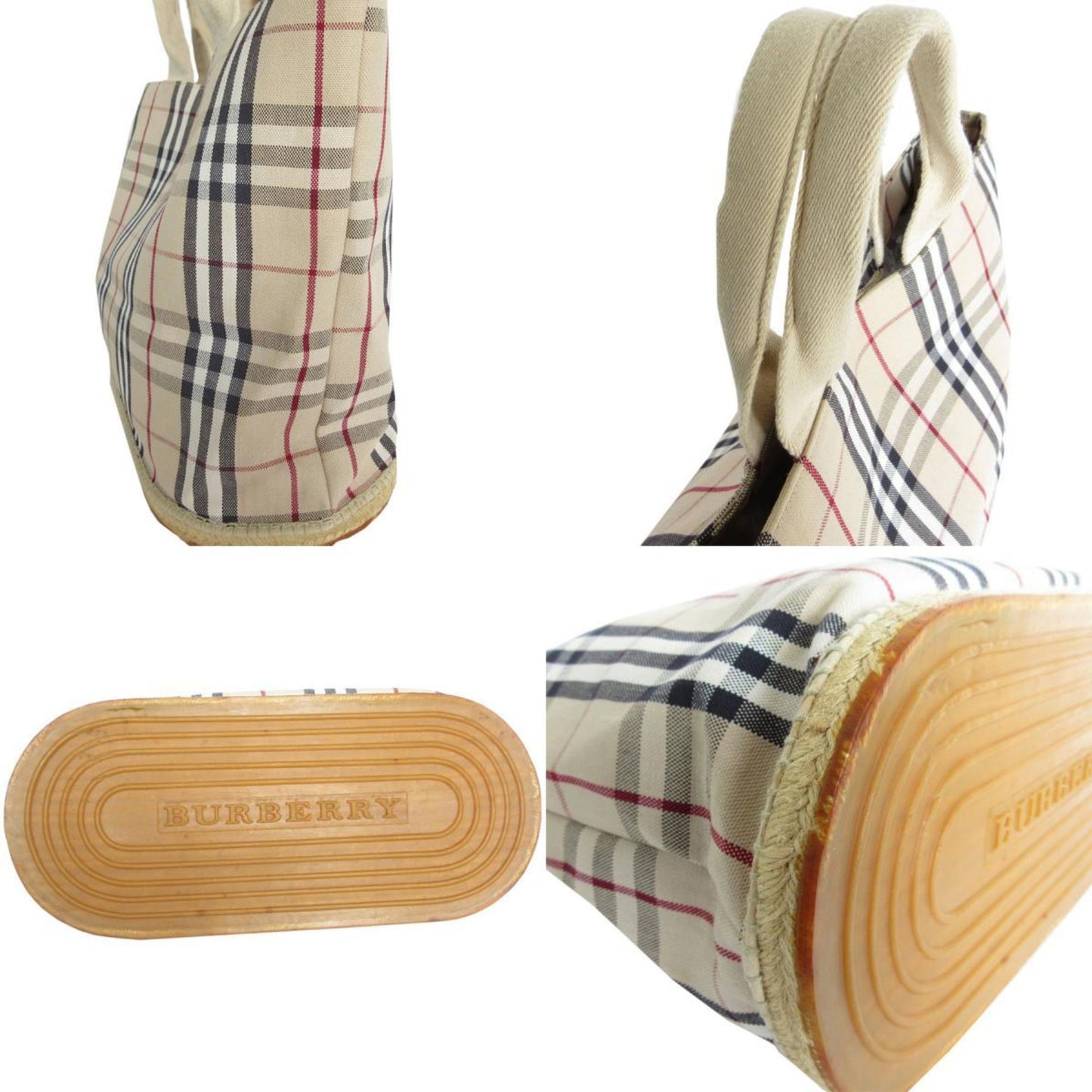 Burberry   Canvas Rubber Handbag Tote Bag ()