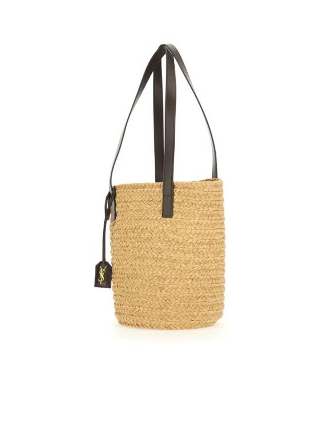 Saint Laurent Panier Raffia Tote Bag Beige