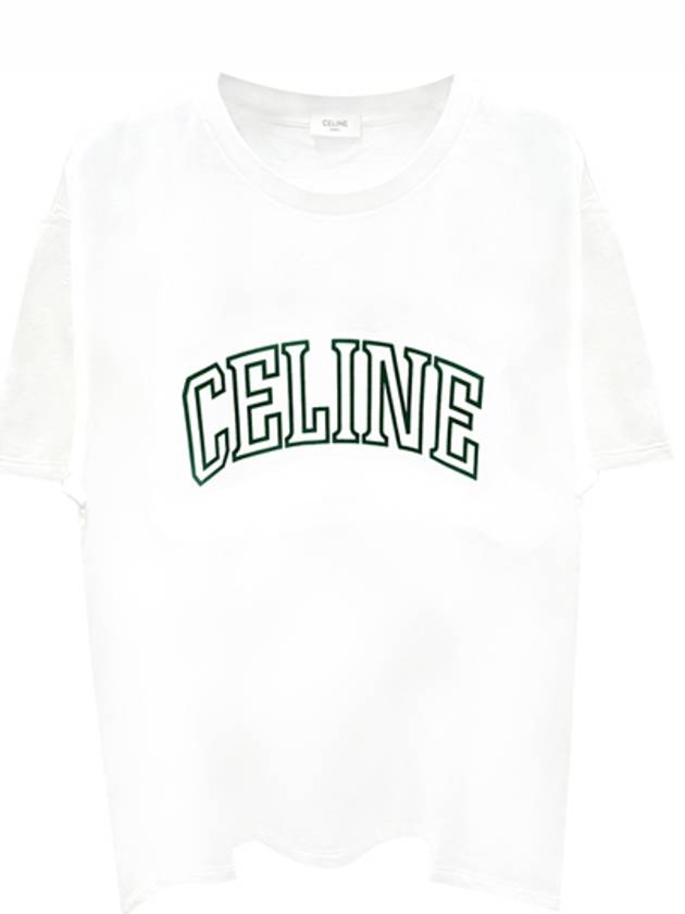 CELINE Loose Cotton Jersey Short Sleeve T-Shirt White