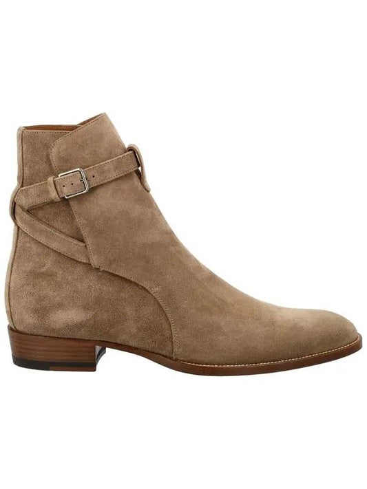 Saint Laurent Men's Jodhpur Suede Ankle Boots Tobacco Beige