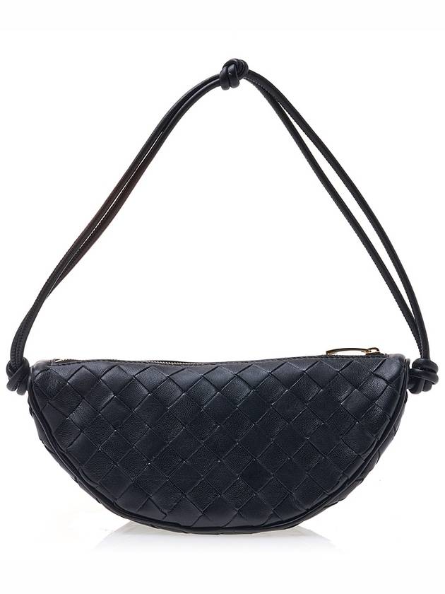 Bottega Veneta Intrecciato Strap Pouch Tote Bag Black