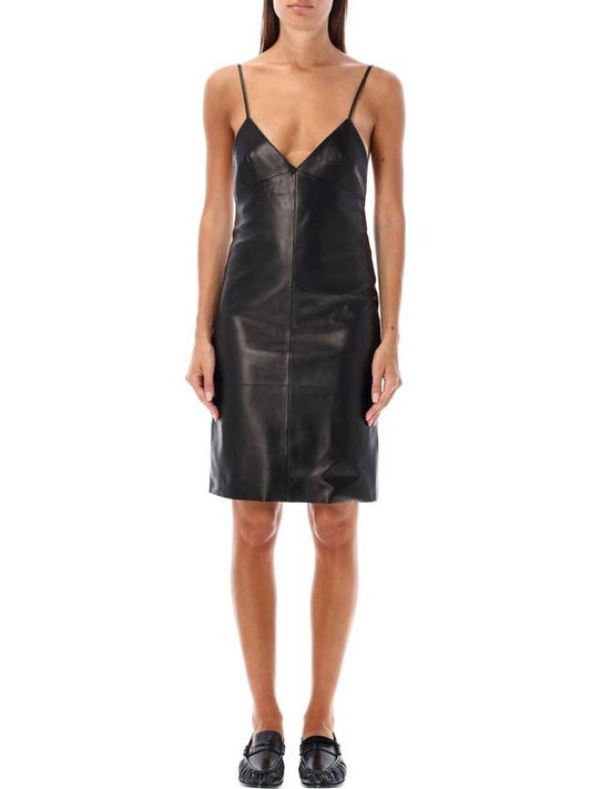Saint Laurent Saint Laurent Leather Midi Dress