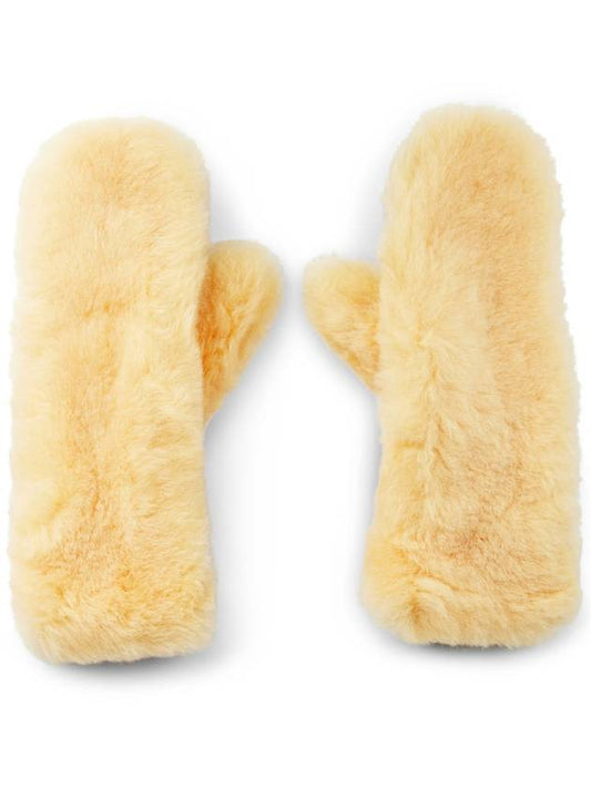 Bottega Veneta Teddy Shearling And Leather Logo Gloves