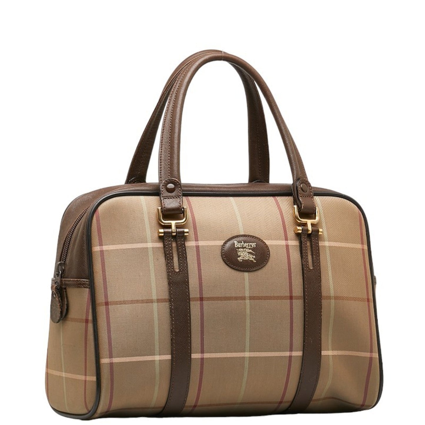Burberry   Canvas Leather Boston Bag Handbag ()
