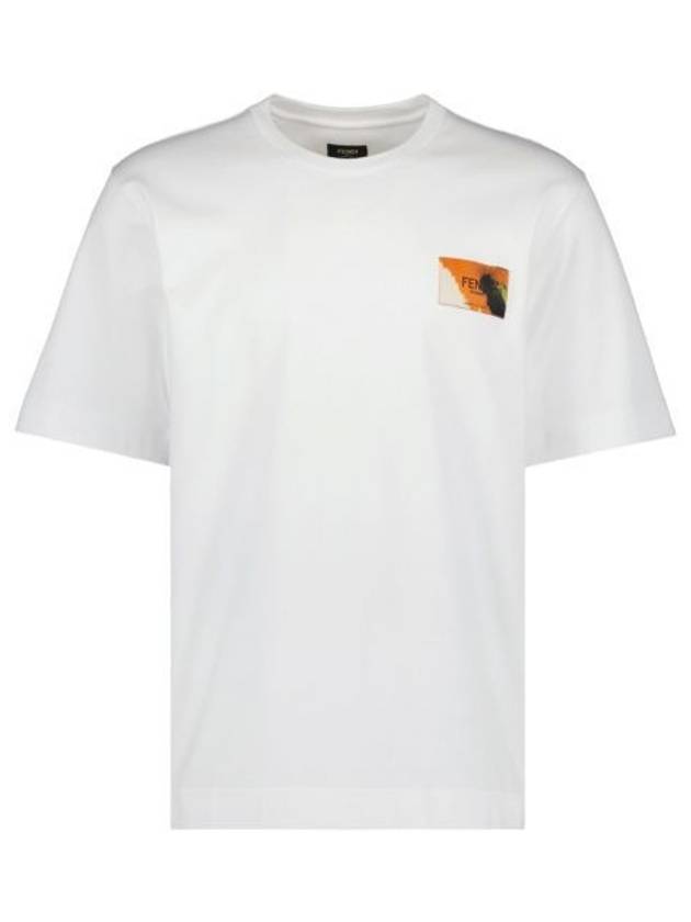 Fendi Logo Label Patch Short Sleeve T-Shirt White