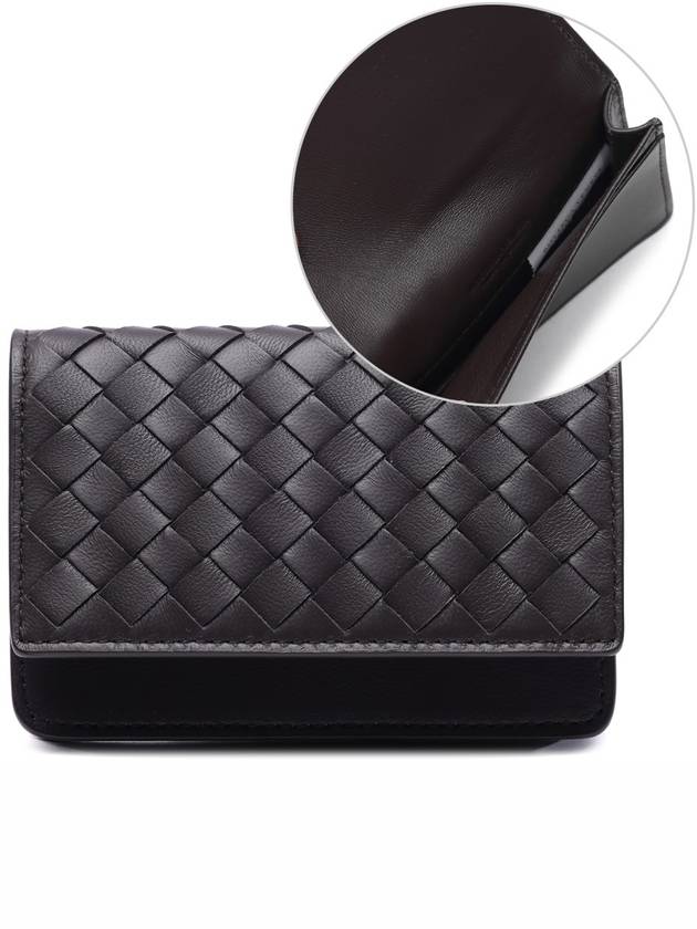 Bottega Veneta Intrecciato Flap Card Wallet Brown