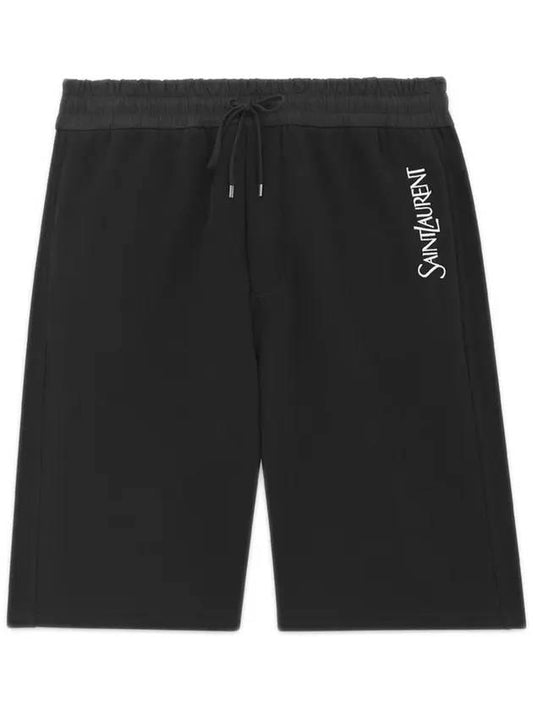 Saint Laurent Fleece Bermuda Shorts Black