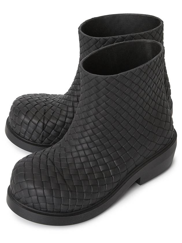 Bottega Veneta Fireman Rubber Rain Boots Black