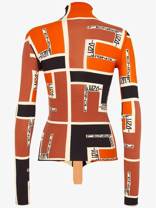 Fendi FF Puzzle Print High Neck Knit Top